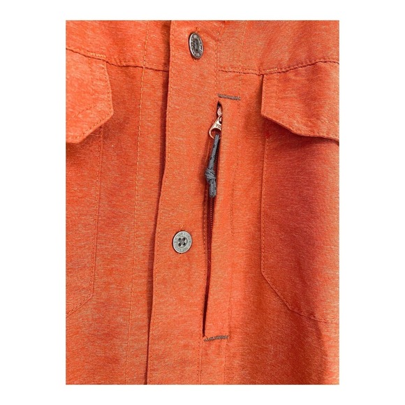 Wrangler Outdoor Mens 2X Long Sleeve Button Down Stash Zip‎ Pocket Burnt Orange - Picture 4 of 10